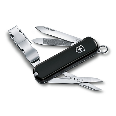 Нож-брелок VICTORINOX NailClip 580, 65 мм, 8 функций, чёрный