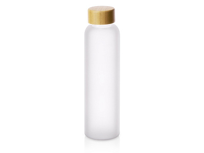 Стеклянная бутылка с бамбуковой крышкой Foggy, 600 мл (Серый)