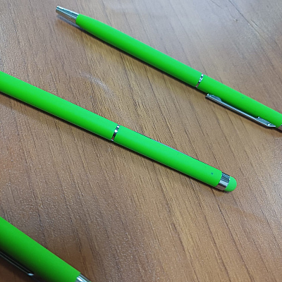 Ручка-стилус металлическая шариковая Jucy Soft soft-touch