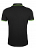 Рубашка поло мужская Pasadena Men 200 с контрастной отделкой, черная с зеленым - Фото 2