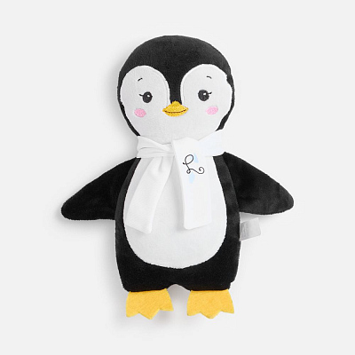 Мягкая игрушка Beastie Toys, пингвиненок с белым шарфом
