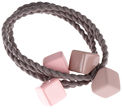 Резинки для волос Dewal Beauty "Цветные кубики", мини, розовый/бежевый (2 шт.) (Разноцветный)