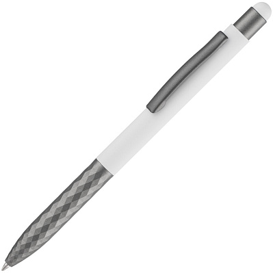 Ручка шариковая Digit Soft Touch со стилусом, белая (Белый)