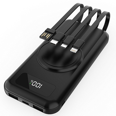 Внешний аккумулятор Authority с беспроводной зарядкой (5W), 10000 mAh, чёрный