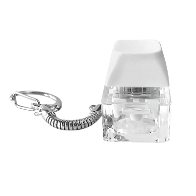 Брелок PUSH ME с LED подсветкой, Белый (Белый)