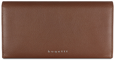 Кошелёк женский BUGATTI Lady Top, коньячный, натуральная воловья кожа, 19,5х2х10 см