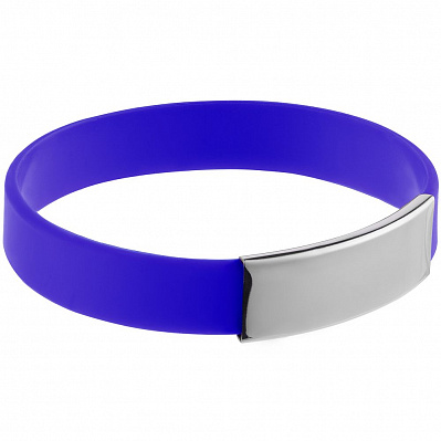 Силиконовый браслет Brisky с металлическим шильдом  (Синий)