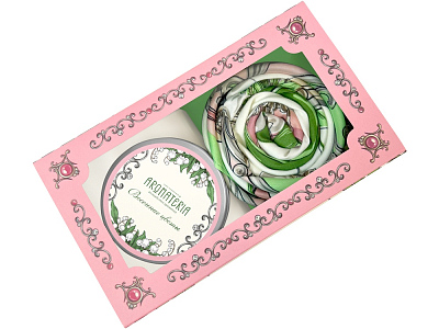 Набор: платок Ландыши и свеча Весенние цветы