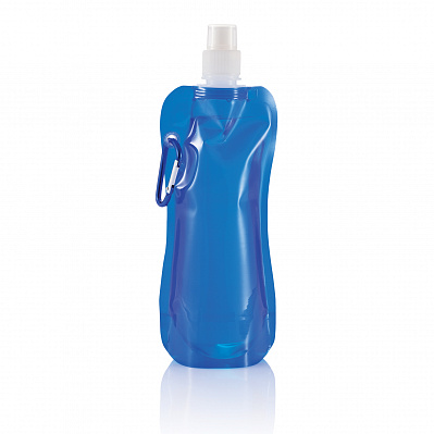 Складная бутылка для воды, 400 мл, синий (Синий; белый)