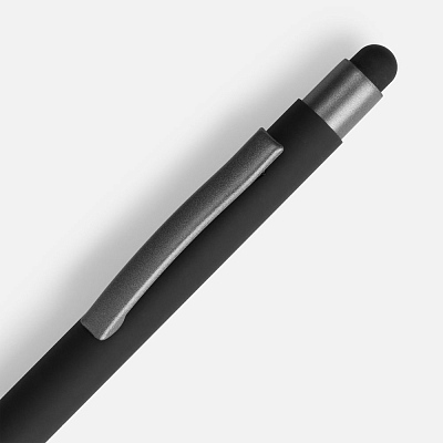 Ручка шариковая Atento Soft Touch Stylus со стилусом, черная