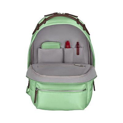 Рюкзак VICTORINOX Victoria Classic Business Backpack, мятный, нейлон/кожа/микрозамша, 27x21x41 см