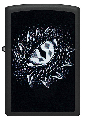 Зажигалка ZIPPO Dragon Eye с покрытием Black Light, латунь/сталь, черная,матовая 38x13x57 мм