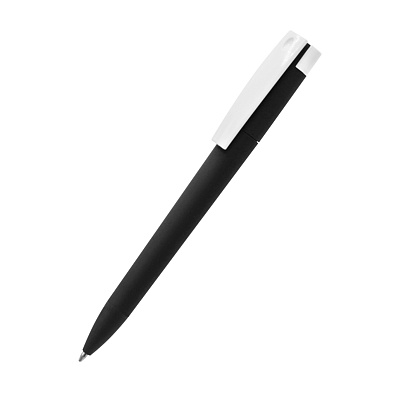 Ручка пластиковая T-pen софт-тач, черная (Черный)