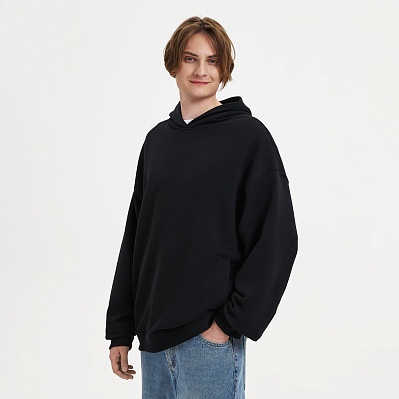 Худи оверсайз унисекс FUSION, черный, размер M/L (Чёрный)