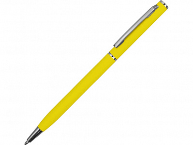 Ручка металлическая шариковая Атриум софт-тач (Желтый/серебристый)