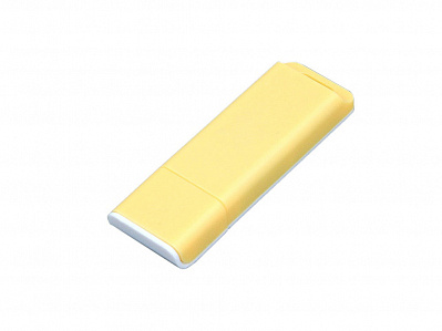 USB 2.0- флешка на 4 Гб с оригинальным двухцветным корпусом (Желтый/белый)