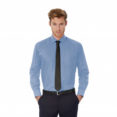 Рубашка мужская с длинным рукавом Smart LSL/men  (Корпоративный голубой)
