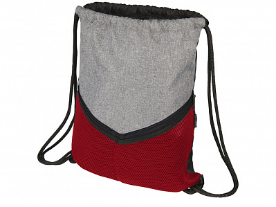 Спортивный рюкзак-мешок (Серый/красный)