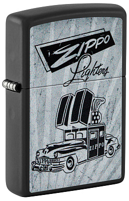 Зажигалка ZIPPO Car Design с покрытием Black Matte, латунь/сталь, черная, 38x13x57 мм (Черный)
