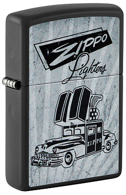 Зажигалка ZIPPO Car Design с покрытием Black Matte, латунь/сталь, черная, 38x13x57 мм