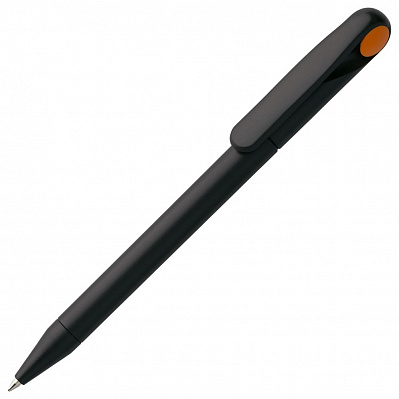 Ручка шариковая Prodir DS1 TMM Dot, черная с оранжевым (Оранжевый)
