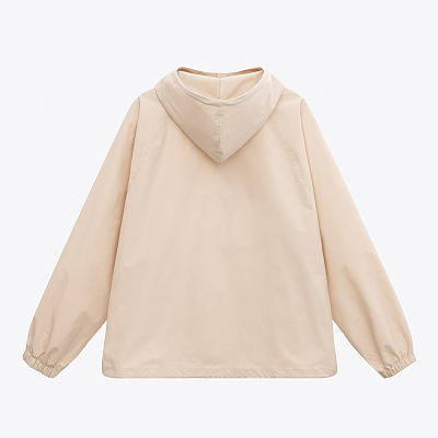 Ветровка (анорак) оверсайз унисекс RISSMAN, бежевая, размер XS/S