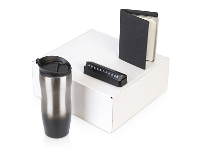 Подарочный набор  Vice с термокружкой, парковочной визиткой и обложкой для документов (Чёрный)