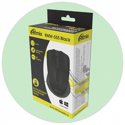 Мышь беспроводная RITMIX RMW-555, красный