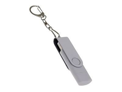 USB 3.0- флешка на 128 Гб с поворотным механизмом и дополнительным разъемом Type-C (Белый)