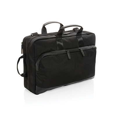 Сумка-рюкзак 2-в-1 для ноутбука Swiss Peak из rPET AWARE™ (Черный;)