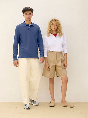 Рубашка поло унисекс с длинным рукавом Pacific LSL, серая