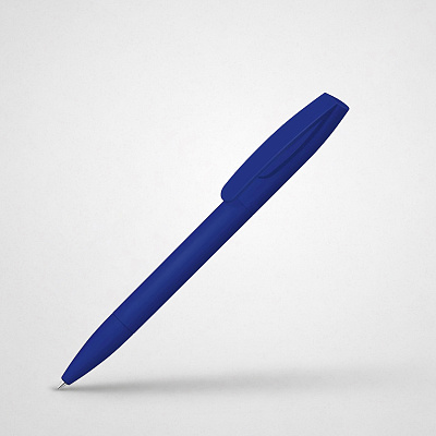 Ручка шариковая пластиковая Coral Gum , soft-touch (Тёмно-синий)