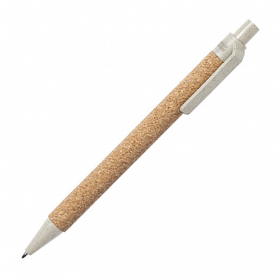 Ручка шариковая YARDEN , натуральная пробка, пшеничная солома, ABS пластик, 13,7 см (Бежевый)