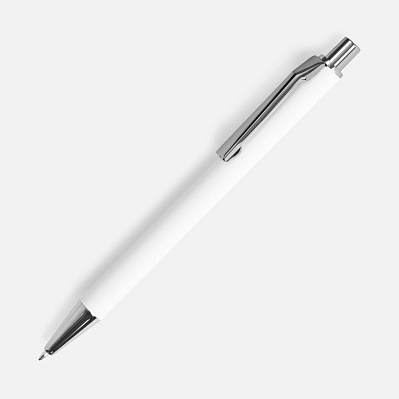 Ручка шариковая Lobby Soft Touch Chrome, белая (Белый)