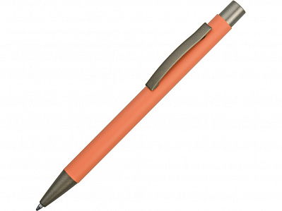 Ручка металлическая soft-touch шариковая Tender (Коралловый/серый)