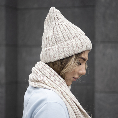 Шапка бини вязаная НАСВЯЗИ©  шерсть/ акрил