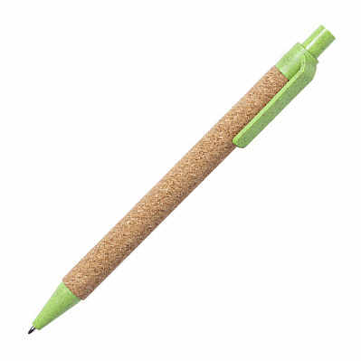 Ручка шариковая YARDEN , натуральная пробка, пшеничная солома, ABS пластик, 13,7 см (Зеленый)