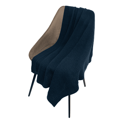 Плед Malta Soft вязаный, 160*90 см  (Синий)