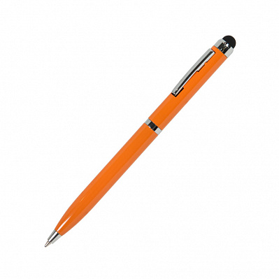 Ручка шариковая со стилусом CLICKER TOUCH (Оранжевый, серебристый)