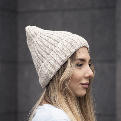 Шапка бини вязаная НАСВЯЗИ©  шерсть/ акрил