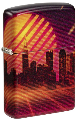 Зажигалка ZIPPO Cyber City с покрытием 540 Matte, латунь/сталь, оранжевая 38x13x57 мм (Оранжевый)