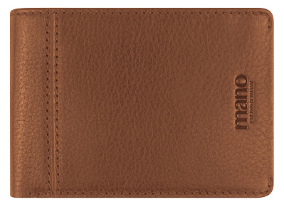 Бумажник Mano "Don Montez", натуральная кожа в коньячном цвете, 12,8 х 9 см (Коричневый)