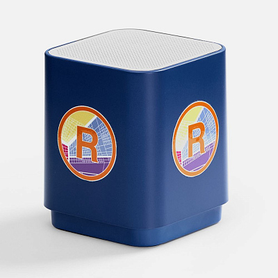 Беспроводная колонка с подсветкой гравировки Glim, синяя