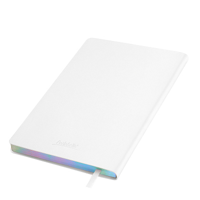 Ежедневник Galaxy недатированный, гибкая обложка, срез голограф. фольга, белый