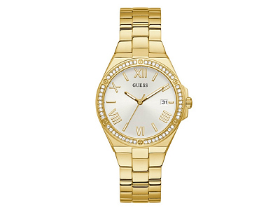 Часы наручные HARPER, женские (Корпус- желтое золото, циферблат- серебристый, крепление- желтое золото)