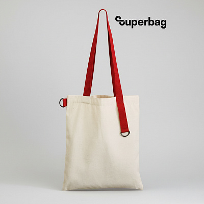 Шоппер Superbag (неокрашенный с красным) (Неокрашенный с красным)