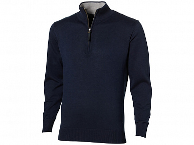Пуловер Set с молнией, мужской (Темно-синий/серый меланж)