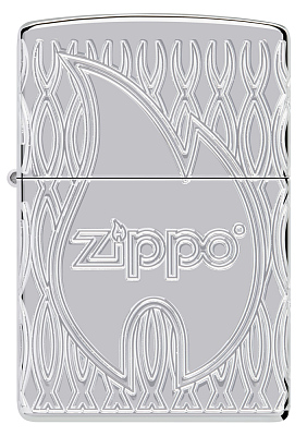 Зажигалка ZIPPO Armor® с покрытием High Polish Chrome, латунь/сталь, серебристая, 38x13x57 мм