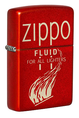 Зажигалка ZIPPO Retro с покрытием Metallic Red, латунь/сталь, красная, 38x13x57 мм (Красный)