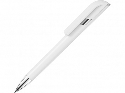 Ручка пластиковая шариковая Атли (Белый/серебристый)